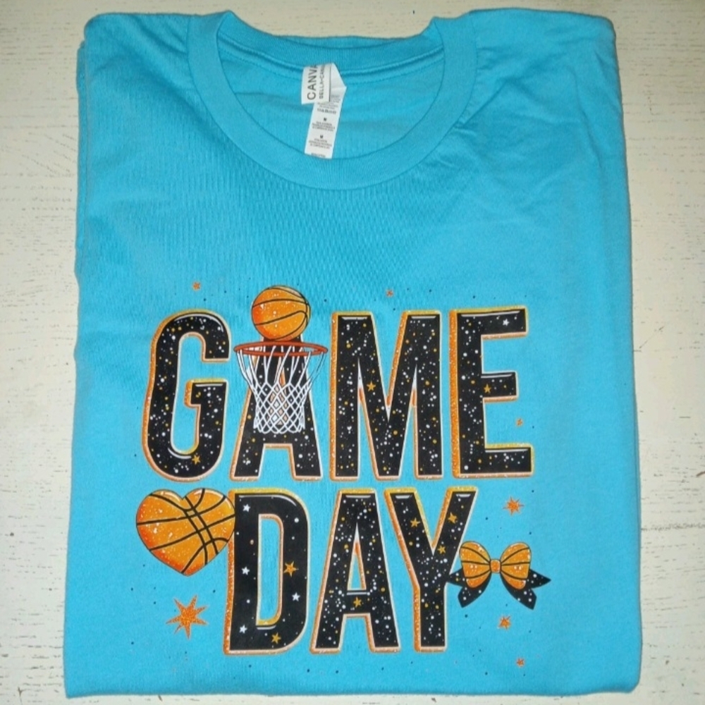 NEW! Game Day Basketball Bella Canvas Women's  T-Shirt Sz Medium